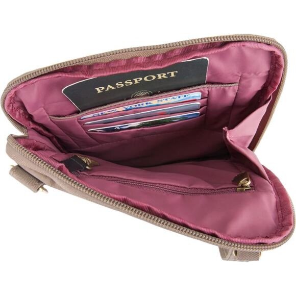 anti theft crossbody bag travel pouch RFID blocking quilted slim shoulder purses - Picture 5 of 7